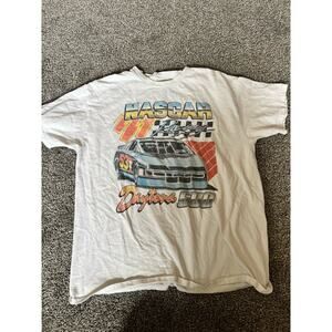 Daytona 500 Nascar Large White Graphics T-shirt Motor sport Racing Cotton N